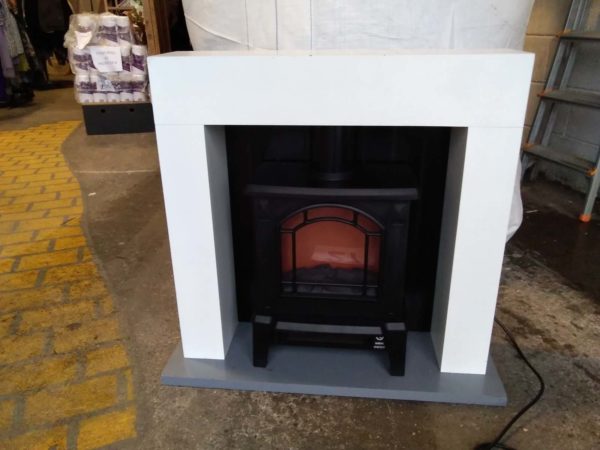 lot 027 electric fire with surround