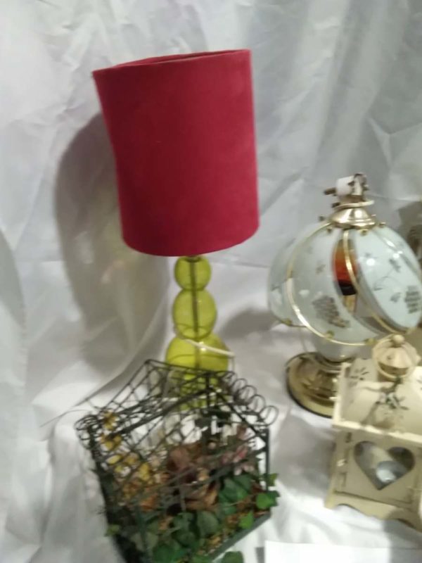 lot 033 lamps, metal candle holders, pottery vase - Image 2