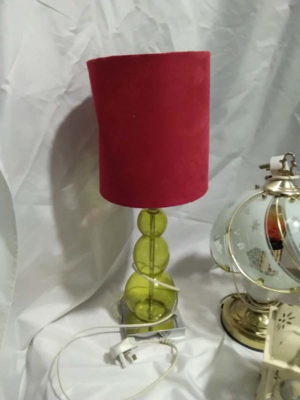 lot 033 lamps, metal candle holders, pottery vase - Image 3