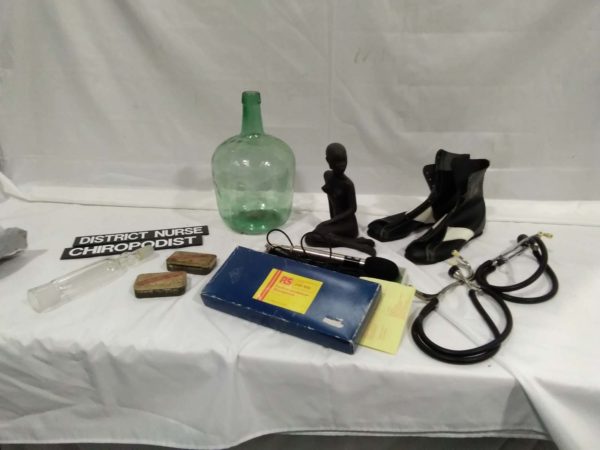 lot 079 mixed items medical items, sports boots microphone etc