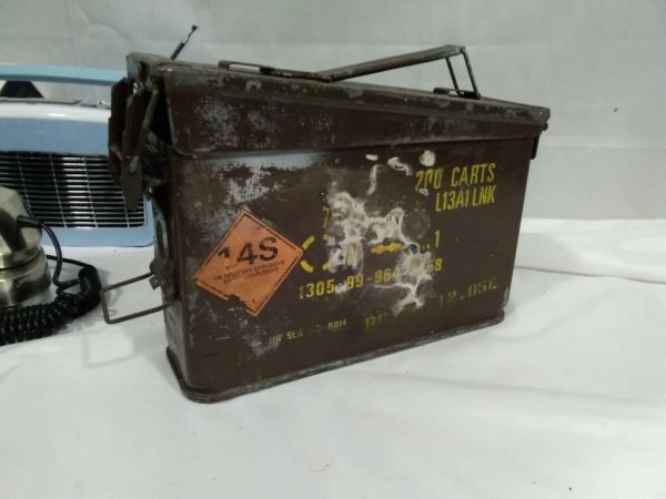 lot 086 Ammo box, bike helmet, telephone etc - Image 4