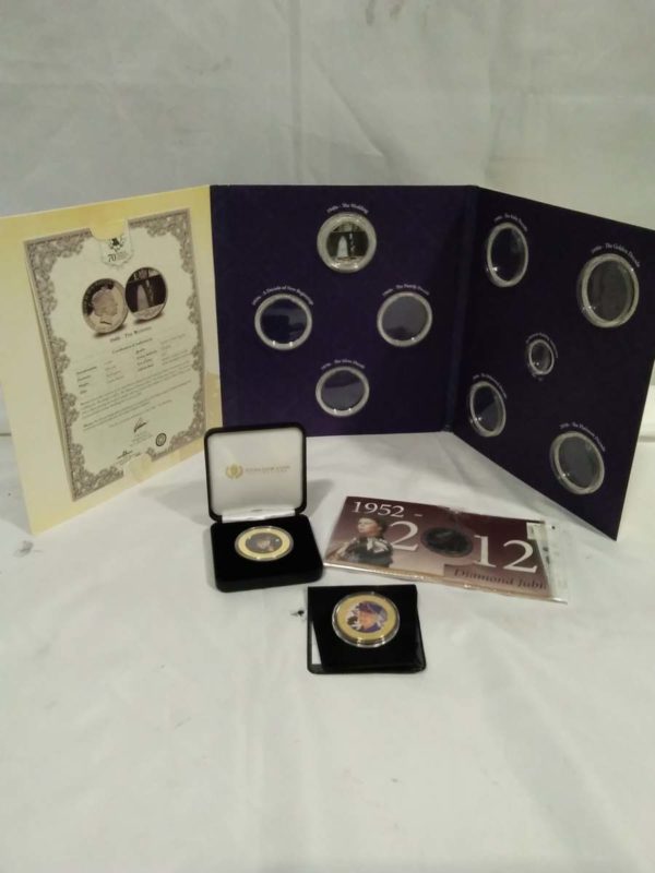 lot 095 Royal themed coins inc 2 five pound coins