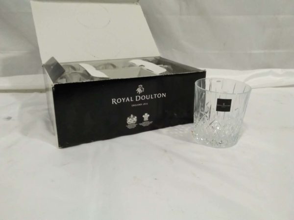 lot 105 boxed Royal Doulton crystal Whiskey tumblers x6