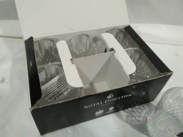 lot 105 boxed Royal Doulton crystal Whiskey tumblers x6 - Image 4