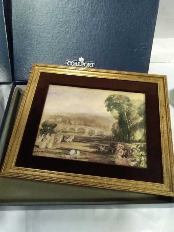 lot 106 2x boxed Coalport framed Ceramic plaques ( views of England & Wales - Image 6