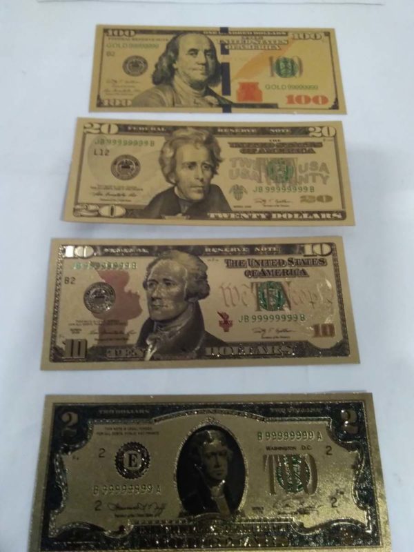 lot 119 American Gold covered American notes x4 100,20,10,2 - Image 2