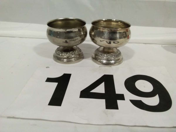 lot 149 2 x silver plated vases/goblets - Image 2