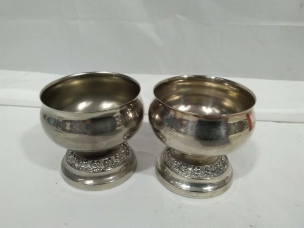 lot 149 2 x silver plated vases/goblets