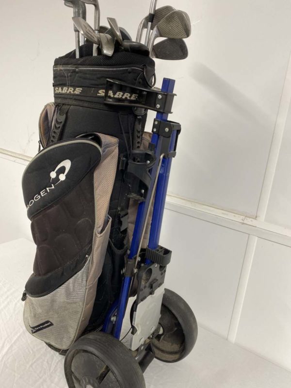 LOT MW1000-GOLF BAG & CADDY & CLUBS - Image 2