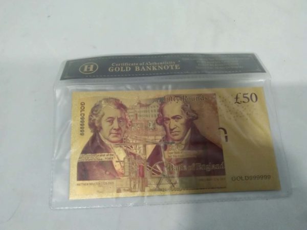 lot 164 Gold £50 Bank Note Certificate of Authenticity - Image 3