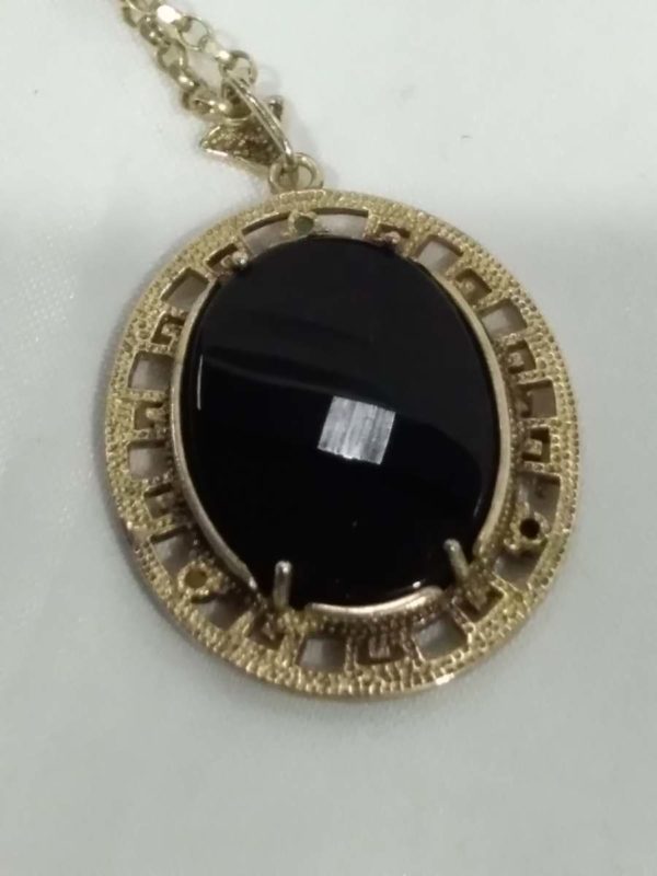 lot 174 gilt on silver Dragon pendant with coloured Stones & Onyx - Image 3