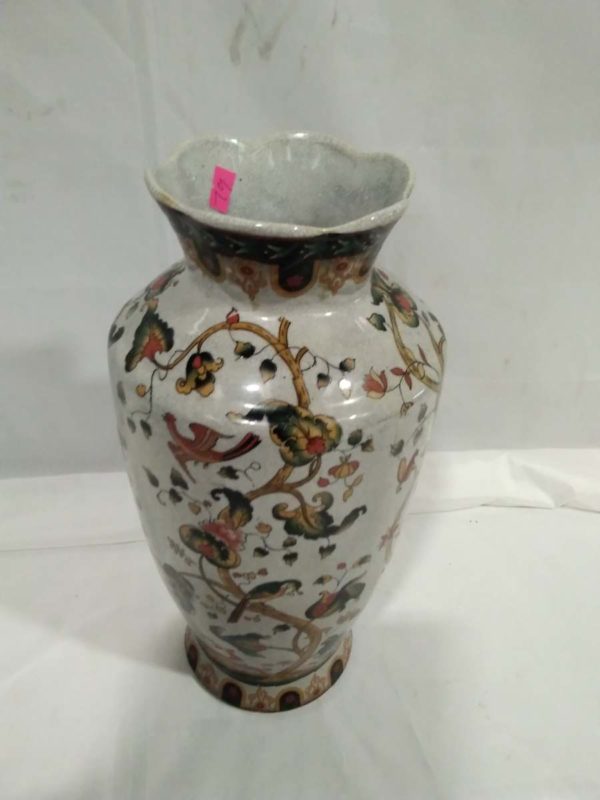 lot 180 oriental vase hand painted 36cm tall - Image 2