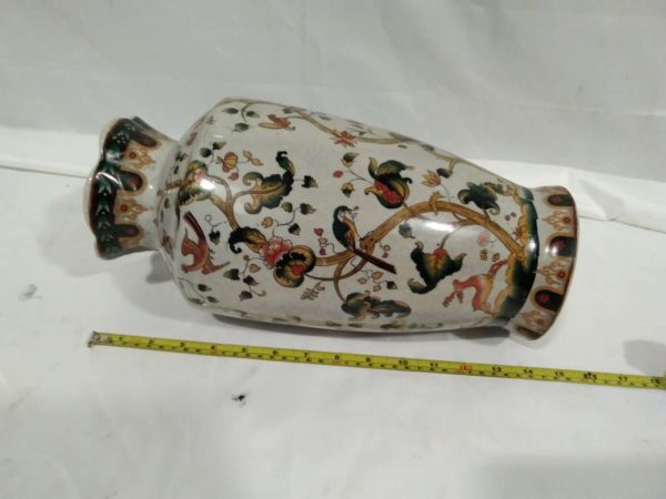 lot 180 oriental vase hand painted 36cm tall - Image 3