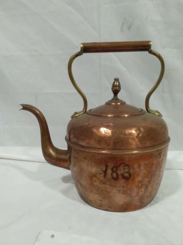 lot 183 large copper kettle