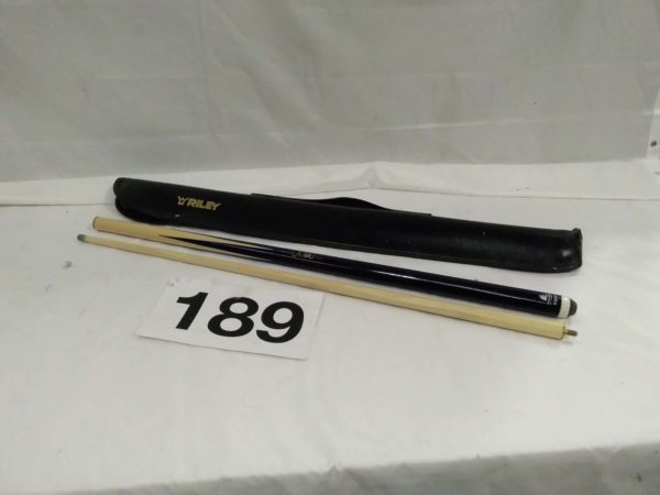 lot 189 Pool cue printed signature of  John Parrot