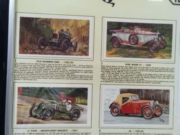 lot 199 MG Cars framed cigarette cards - Image 6