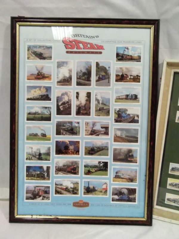 lot 200 2 framed cigarette cards Train theme - Image 2