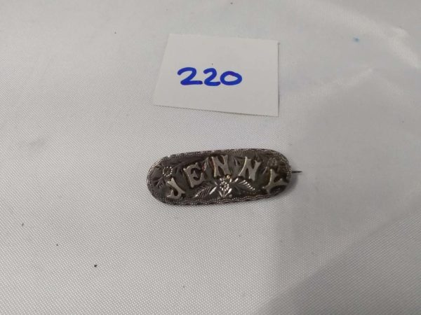 lot 220 antique sterling silver name brooch –  jenny