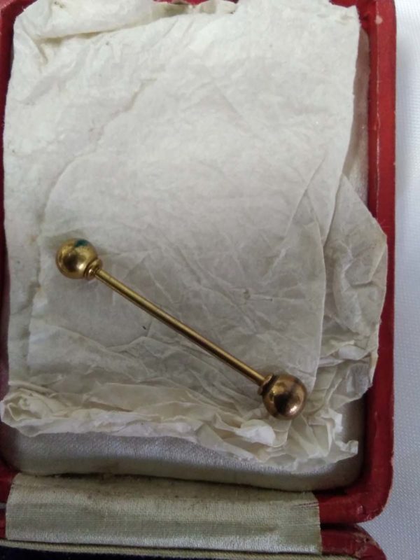 lot 222 cased Victorian Pinchbeck brooch & bar - Image 4