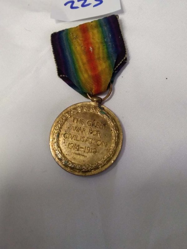 lot 223 WW1 Victory medal – PTE E Wilcox tank corps - Image 2