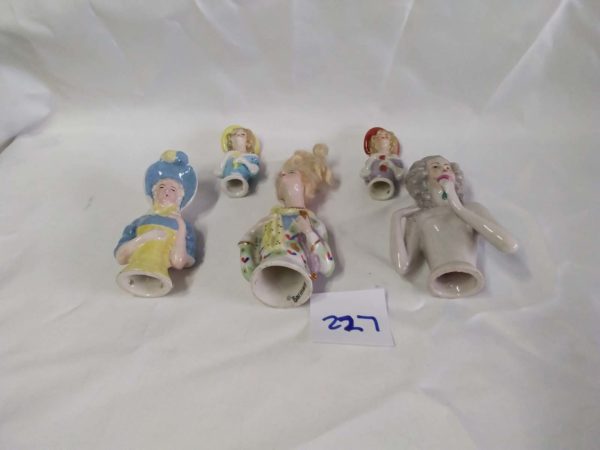 lot 227 antique collection of 5 German porcelain half dolls - Image 5