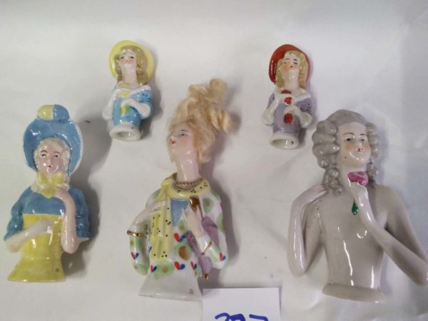 lot 227 antique collection of 5 German porcelain half dolls