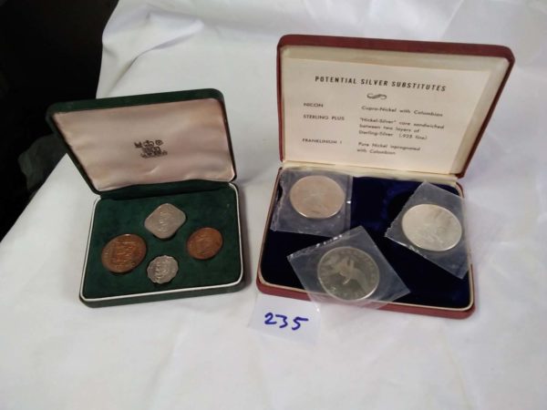 lot 235 2x vintage cased coin sets 1965 & 1966