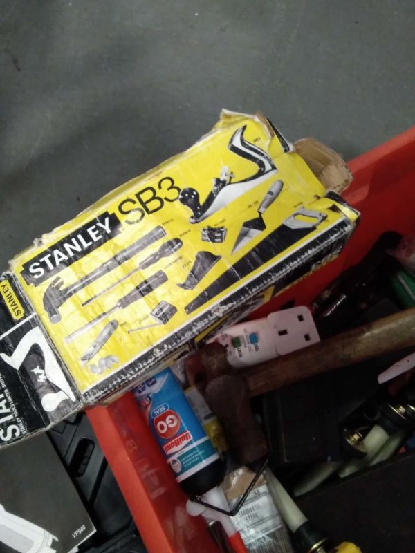 lot 248 box of tools inc stanley woood plane etc - Image 4