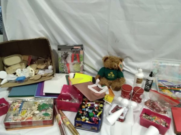 lot 255 craft items inc beads, card, teddy bear