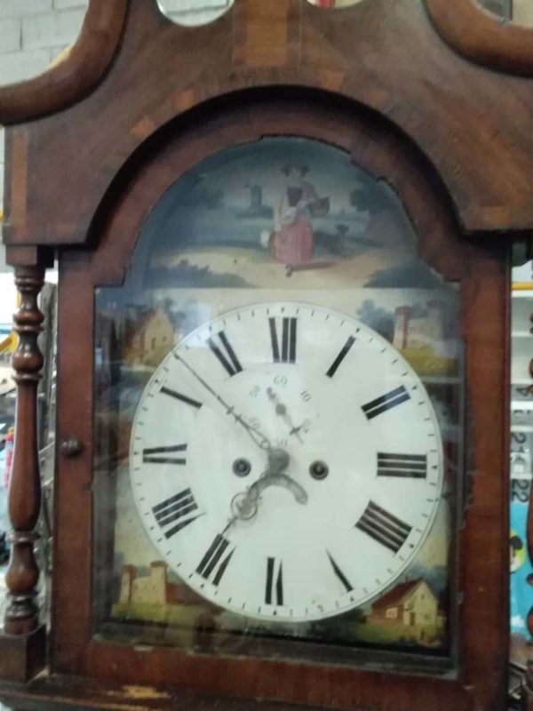 lot 262 vintage tall Grandfather clock ( Swansea address on back) approx 7 ft 2 ” with weight & pendulum (no chain) - Image 8