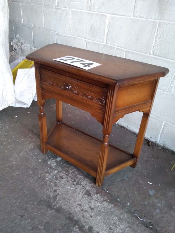 lot 274 oak side/hallway table - Image 2