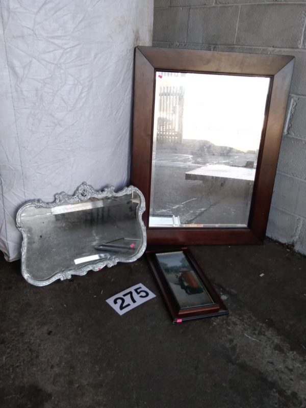 lot 275 2 x large mirrors & a framed picture