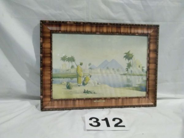 lot 312 “prayer at Sunset” framed vintage picture