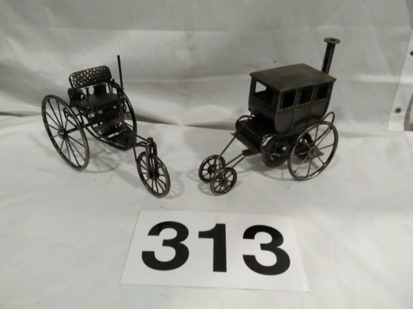 lot 313 2 x metal vintage style steam vehicles