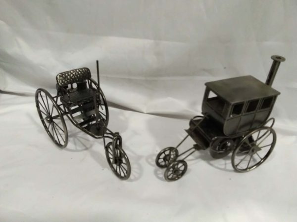 lot 313 2 x metal vintage style steam vehicles - Image 2