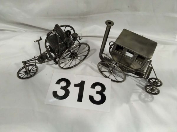 lot 313 2 x metal vintage style steam vehicles - Image 4