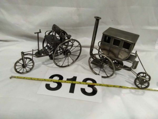 lot 313 2 x metal vintage style steam vehicles - Image 3