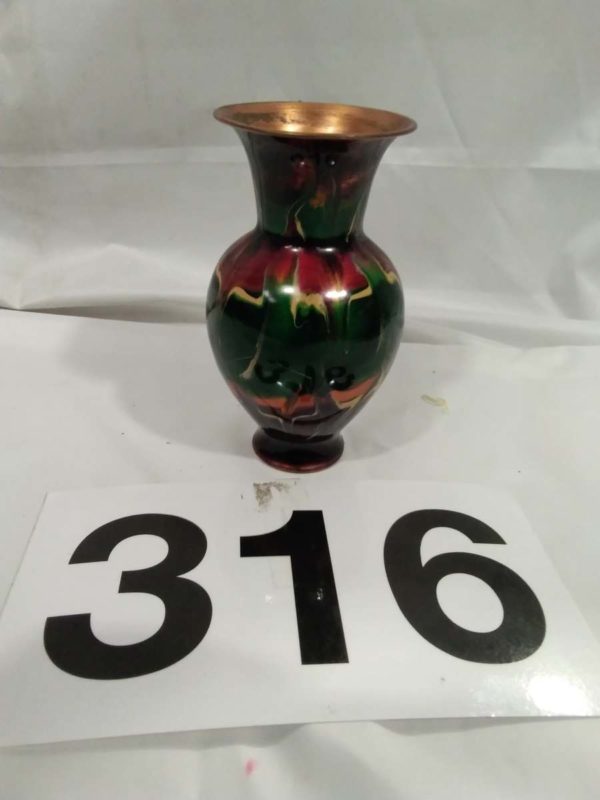 lot 316 decorative metal vase size 6.5″ - Image 2