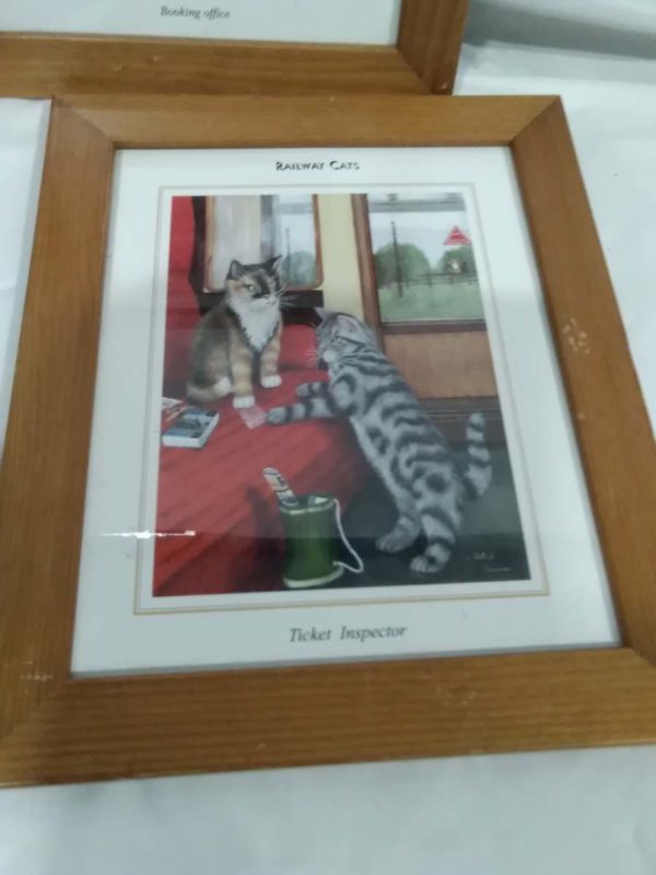 lot 346 4 x framed ‘Railway Cat’ prints by Richard Piccaver - Image 6