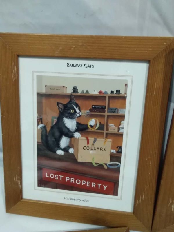 lot 346 4 x framed ‘Railway Cat’ prints by Richard Piccaver - Image 4