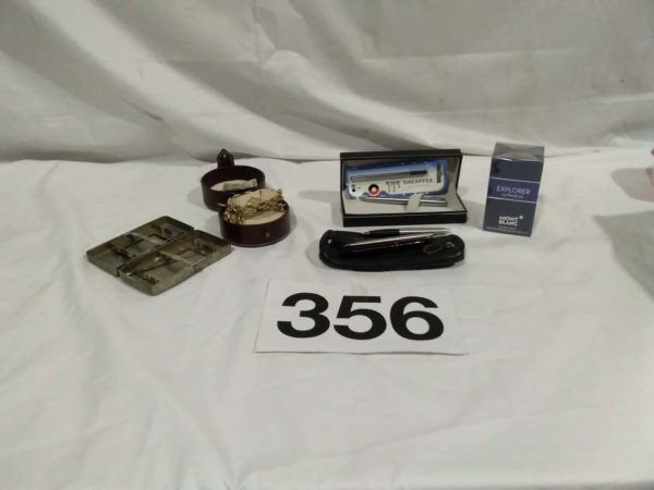 lot 356 pens, bracelet, etc.