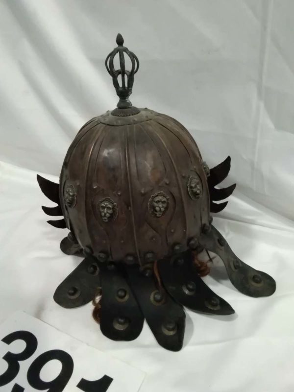 lot 391 collectable Reproduction Chinese warrior style helmet ( head not included) - Image 5