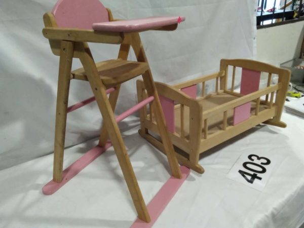 lot 403 various games, Dolls crib and highchair - Image 3