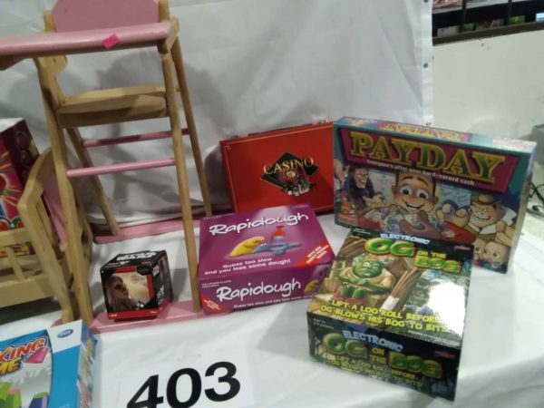 lot 403 various games, Dolls crib and highchair - Image 6