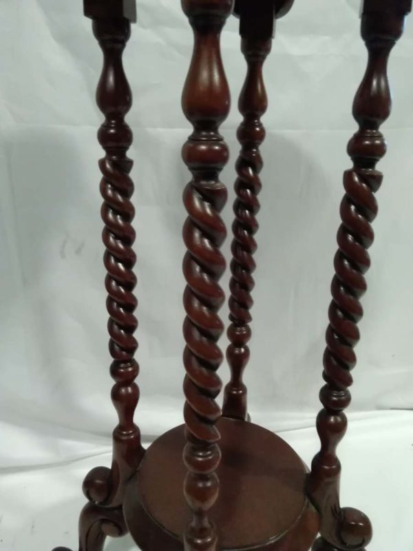 lot 439 Mahogany Jardinière /Plant Stand Barley Twist Leg - Image 7