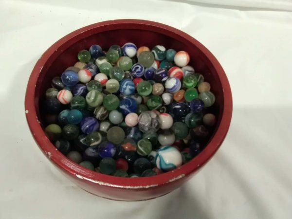 lot 445 Large  Quantity  of Marbles and Dish