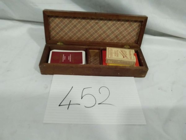 lot 452 Vintage Cribbage box With Cards - Image 3