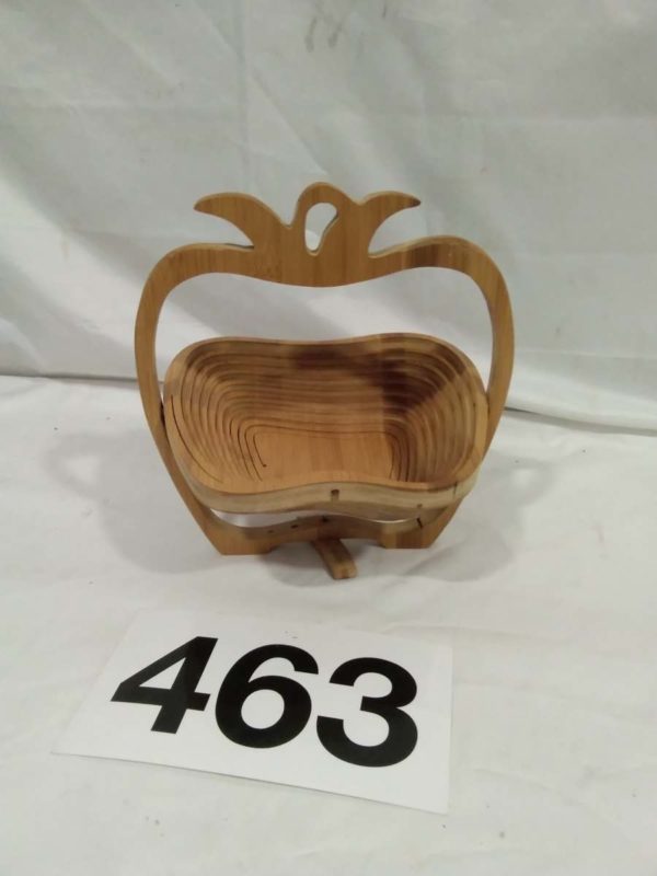 lot 463 wooden apple design collapsible fruit bowl - Image 2