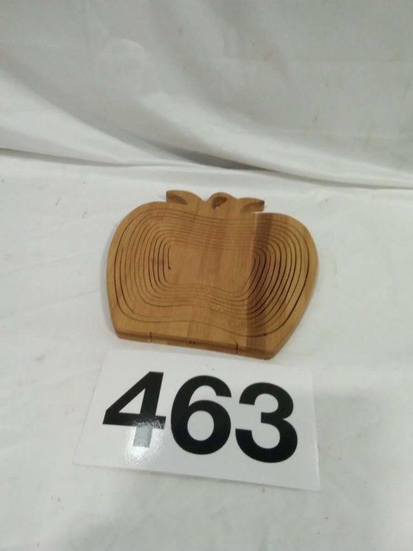 lot 463 wooden apple design collapsible fruit bowl - Image 3