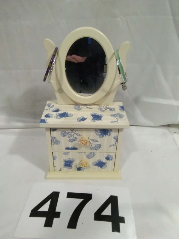 lot 474 mirrored jewellery box & contents - Image 3